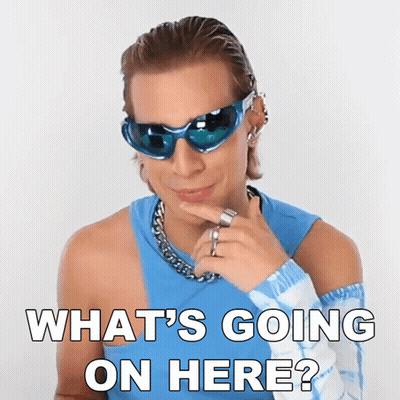 Man In Blue Shirt And Sunglasses Saying What's Going On GIF