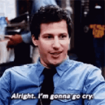 Man In Blue Shirt And Tie Saying Alright I'm Gonna Go Cry GIF