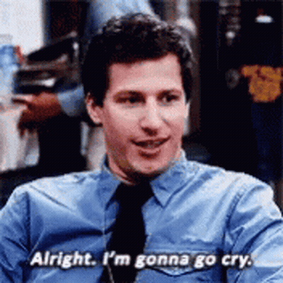 Man In Blue Shirt And Tie Saying Gonna Go Cry GIF