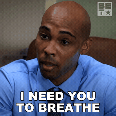 Man In Blue Shirt And Tie Saying I Need You To Breathe GIF