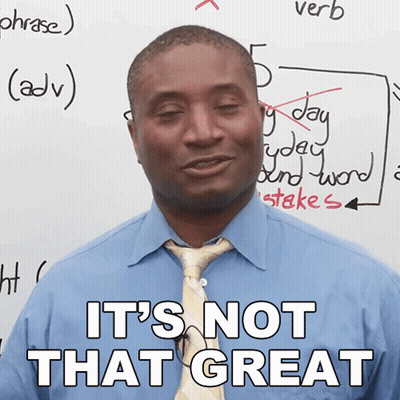 Man In Blue Shirt And Tie Saying It's Not That Great GIF