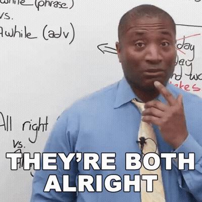 Man In Blue Shirt And Tie Says Both Alright GIF
