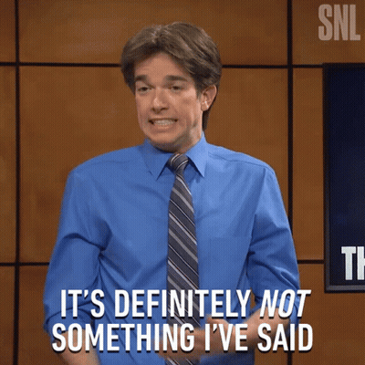 Man In Blue Shirt And Tie Says It's Definitely Not Something I've Said GIF