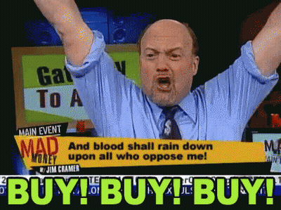 Man In Blue Shirt And Tie Screaming Mad Money GIF