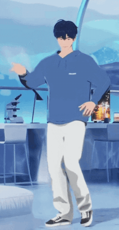 Man In Blue Shirt And White Pants GIF