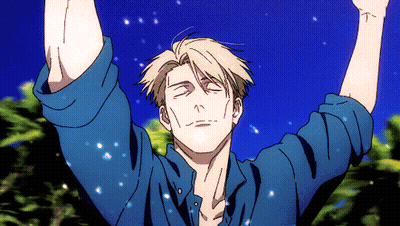 Man In Blue Shirt Arms Outstretched GIF