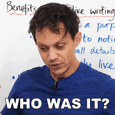 Man In Blue Shirt Asking Who GIF