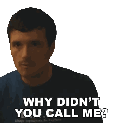 Man In Blue Shirt Asking Why You Didn't Call Sticker