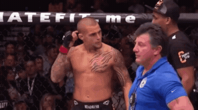 Man In Blue Shirt At Iatefit Me Sign GIF