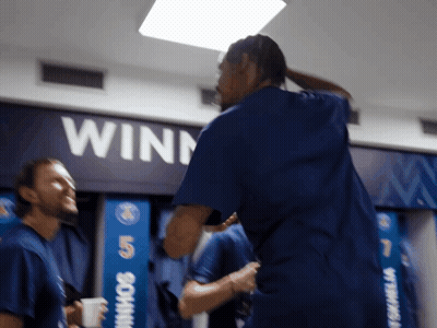 Man In Blue Shirt By Winn Sign GIF