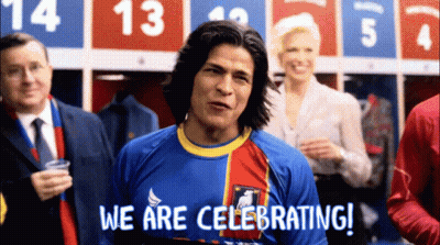 Man In Blue Shirt Celebrating GIF