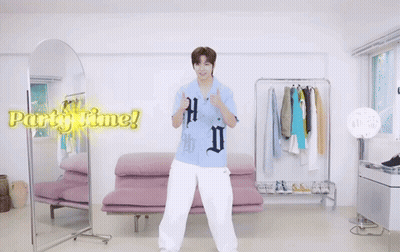 Man In Blue Shirt Celebrating Party Time GIF