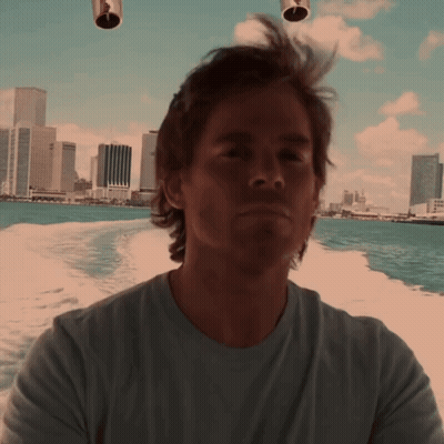 Man In Blue Shirt City Skyline GIF