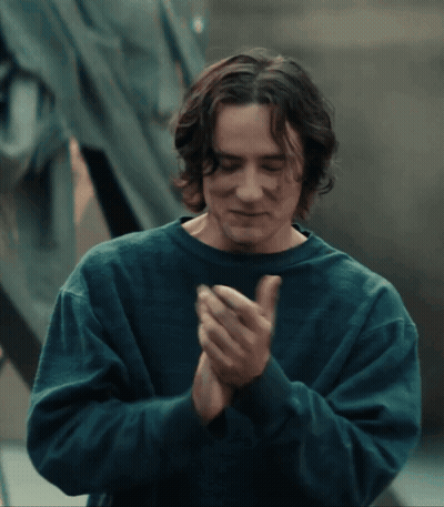 Man In Blue Shirt Clapping Hands GIF