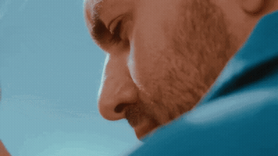 Man In Blue Shirt Close Up GIF