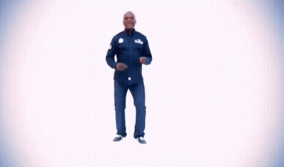 Man In Blue Shirt Dancing GIF
