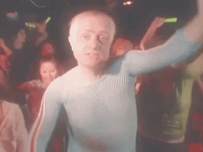 Man In Blue Shirt Dancing GIF