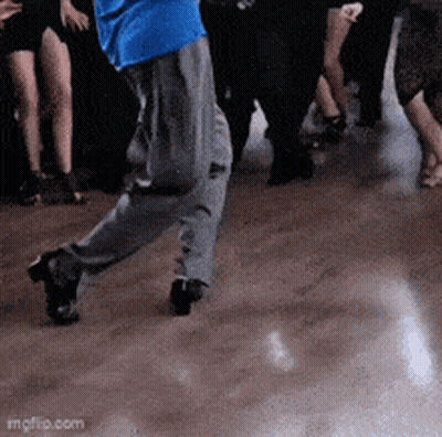 Man In Blue Shirt Dancing GIF