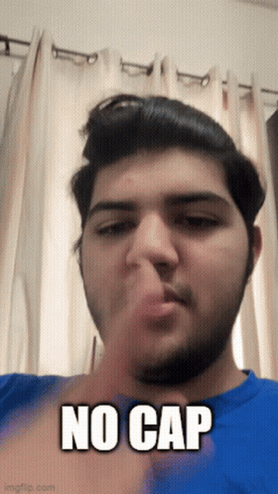 Man In Blue Shirt Finger Gesture No Cap GIF