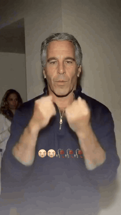 Man In Blue Shirt Flipping Off GIF