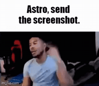 Man In Blue Shirt Funny Face Says Astro Send The Screenshot GIF