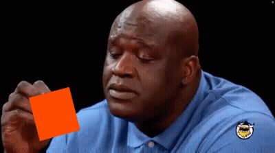 Man In Blue Shirt Holding Orange Card GIF