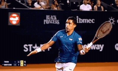 Man In Blue Shirt Holding Tennis Racquet Saying Black Princess GIF