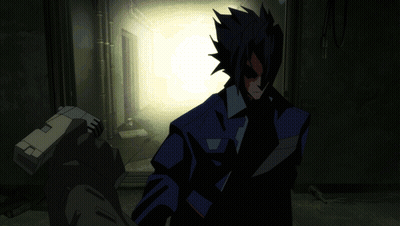 Man In Blue Shirt Holding Torch GIF