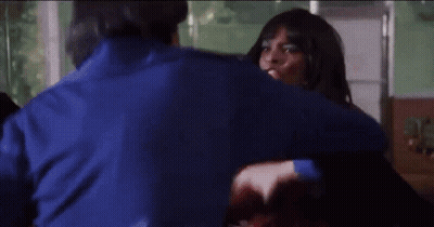 Man In Blue Shirt Holding Woman In Blue Shirt GIF