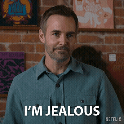 Man In Blue Shirt I'm Jealous GIF