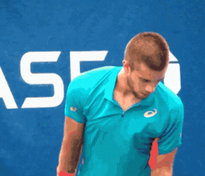 Man In Blue Shirt In Front Of ASF Letters GIF