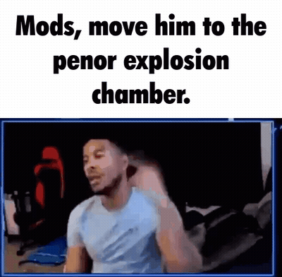 Man in Blue Shirt in Front of Mods Move Him to the Penor Explosion Chamber Screen