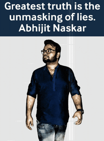 Man In Blue Shirt In Front Of Quote GIF