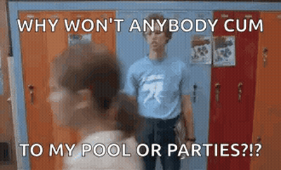 Man In Blue Shirt In Locker Room GIF