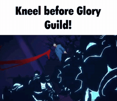 Man In Blue Shirt Kneeling In Front Of Giant Monster GIF