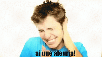 Man In Blue Shirt Laughing Ai Que Alegria GIF
