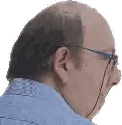 Man In Blue Shirt Looking Over Shoulder Sticker