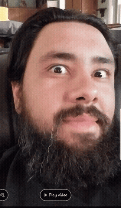 Man In Blue Shirt Making Funny Face GIF