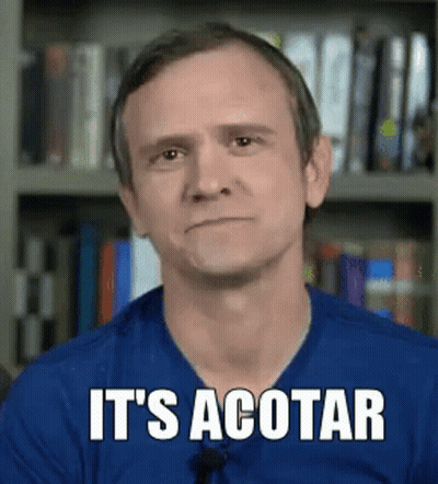 Man In Blue Shirt Making Funny Face Saying It's Acotar GIF