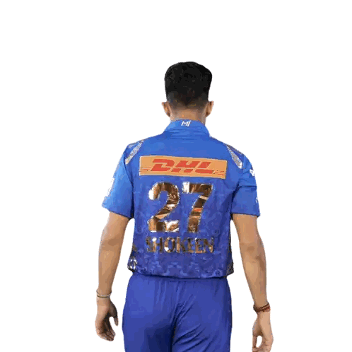 Man In Blue Shirt Number 27 Sticker