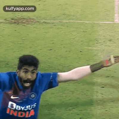 Man In Blue Shirt On Soccer Field GIF