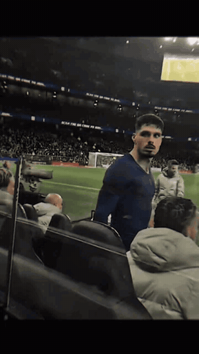 Man In Blue Shirt On Soccer Field Reach For The Sky GIF