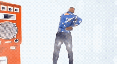Man In Blue Shirt Orange Speaker GIF