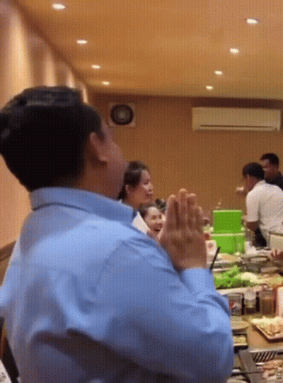 Man In Blue Shirt Praying GIF