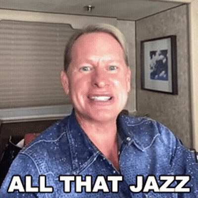 Man In Blue Shirt Saying All That Jazz GIF