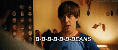 Man In Blue Shirt Saying Beans GIF