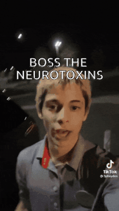 Man In Blue Shirt Saying Boss The Neurotoxins GIF