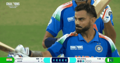 Man In Blue Shirt Saying Champions GIF