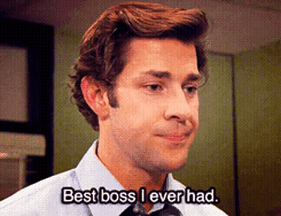 Man In Blue Shirt Saying Duh Best Boss Ever GIF