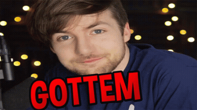 Man In Blue Shirt Saying Gottem GIF